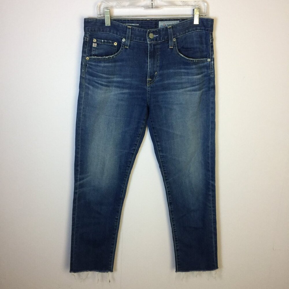 AG Adriano Goldschmied Jeans Womens 29x26 The Ex-Boyfriend Slouchy Slim Raw Hem